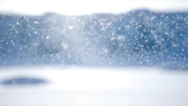 Macro view of individual ice crystals sparkling A close-up perspective showcasing the intricate detail and brilliant glint of microscopic ice crystals, each reflecting light like tiny diamonds.