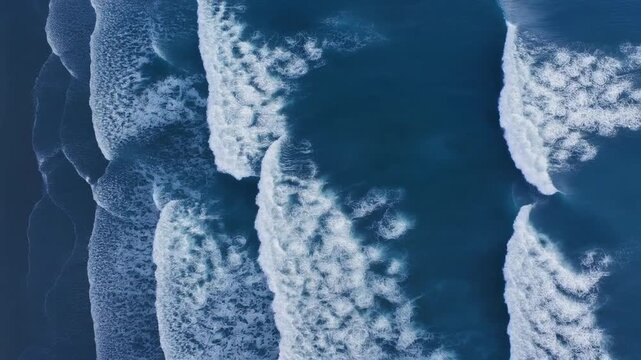 Top Down Parallel Ocean Wave Lines