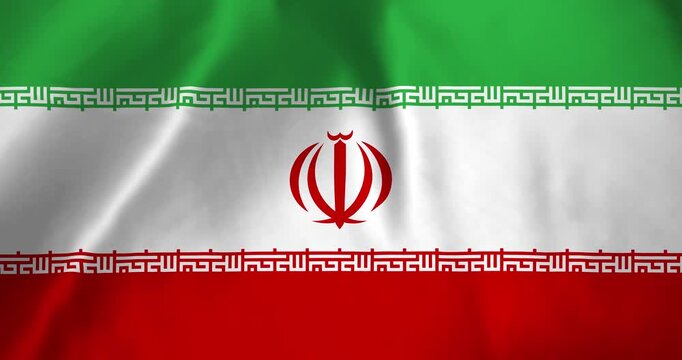 The islamic iran republic flag waving with the wind background loop video animation