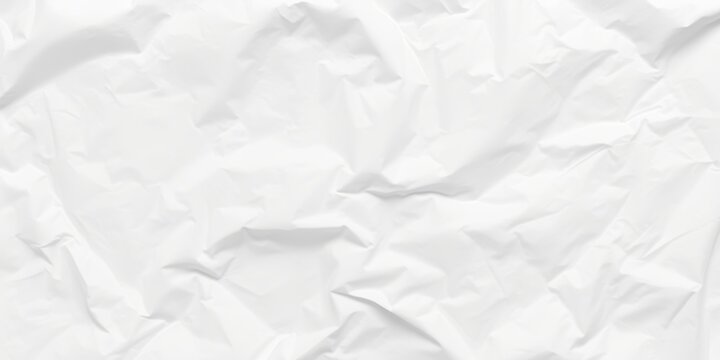 Crumpled Paper Texture Background - White Wrinkled Surface