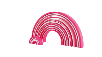 Pink and White Layered Rainbow Sculpture