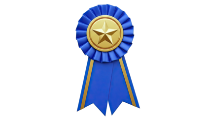 Blue and Gold Award Ribbon with Star