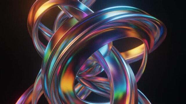 Wide metallic ribbons floating in a weightless void,