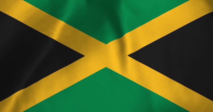 The jamaica flag waving with the wind background loop video animation