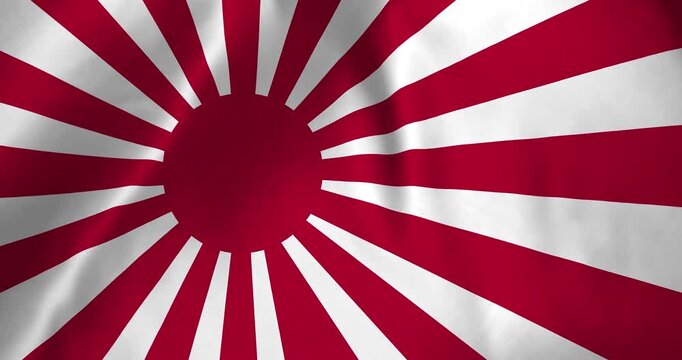 The empire of japan antique flag waving with the wind background loop video animation