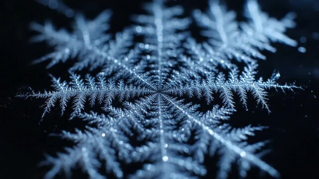Crystalline Expansion Slow-motion growth of delicate ice patterns across a surface, revealing new fractal branches.