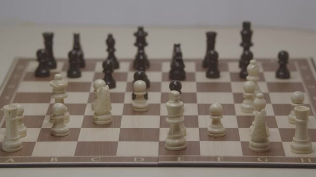 Standard piece development during the Grob's Attack.  The White player improves his position by developing the bishop on g5 to attack the Black knight.