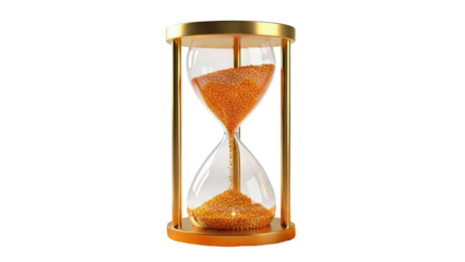 Luxury Gold Hourglass with Glittering Sand