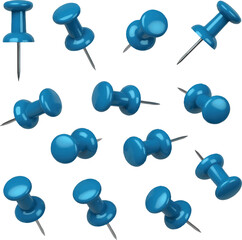 blue push pin isolated