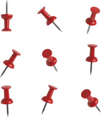 red push pin isolated