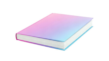 Closed book with holographic cover, isolated on white background