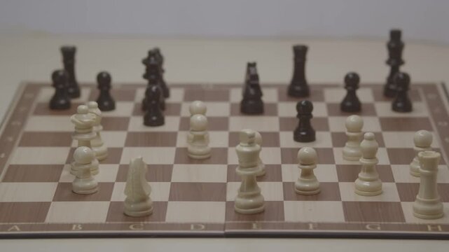 Standard piece development during the Grob's Attack. Aggressive pressure on the center of the board with the pawn taking the black pawn on the d5 square.