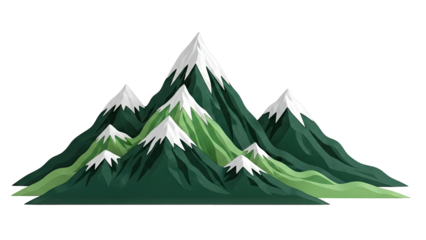 Stylized Snow-Capped Mountain Range Illustration