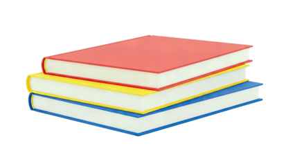 Stack of Red, Yellow, and Blue Books