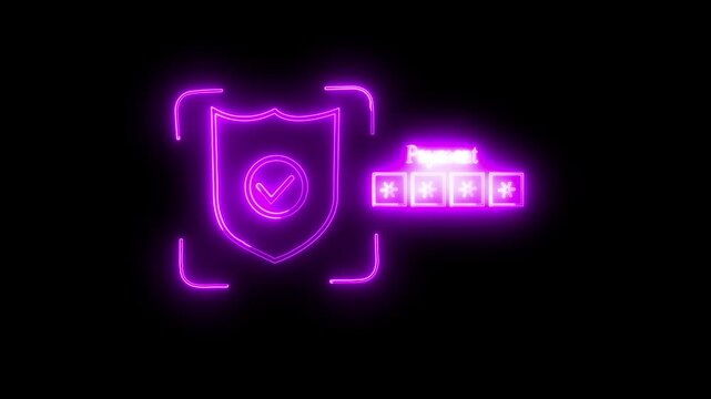 Online payment fraud warning concept on the transparent background. Facing potential fraud, phishing, and cyber security threats in financial transactions black background 4k video .