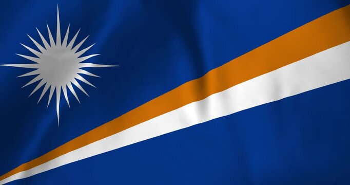 The marshall islands flag waving with the wind background loop video animation