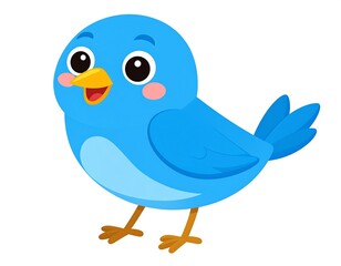 Obraz premium Cartoon bird illustration, cheerful and bright, smiling happily