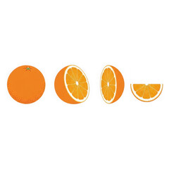 Orange fruit cut into slices on transparent background
