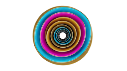Colorful concentric circles spiral