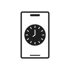 Obraz premium Analog clock time solid display icon