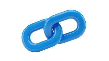 Chain link Icon isolated on white  Blue chain icon  3d rendering