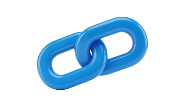 Chain link Icon isolated on white  Blue chain icon  3d rendering