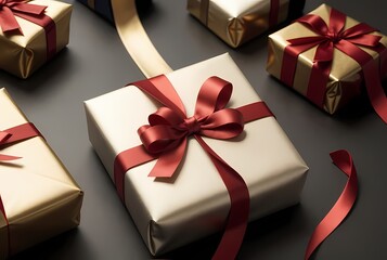 gift box with red ribbon