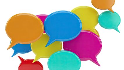 Colorful Speech Bubbles Grouped Together