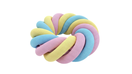 Intertwined soft tubes in pastel colors