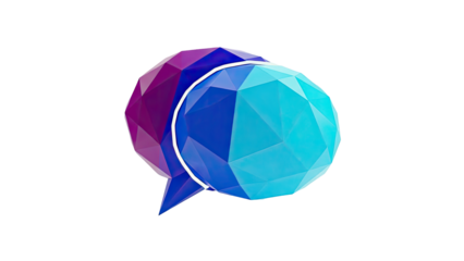 3D Polygonal Speech Bubble Icon