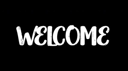 Bold welcome letters on a dark backdrop. Ideal for greeting cards, social media banners, website headers, party invitations, or business presentations.