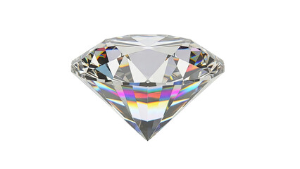 Brilliant Cut Diamond with Rainbow Refraction