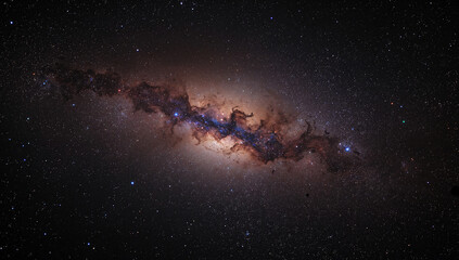 Obraz premium Vivid cosmic landscape with starry nebulae