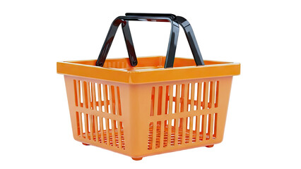 Orange Shopping Basket with Black Handles