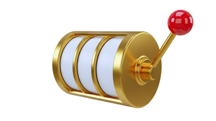 Golden Slot Machine Lever and Reels