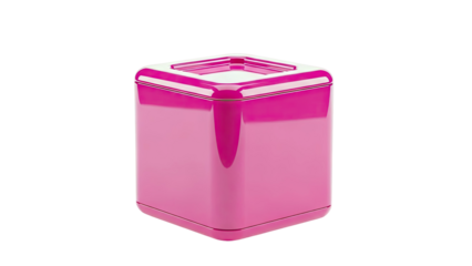 Glossy Pink Square Container with Lid