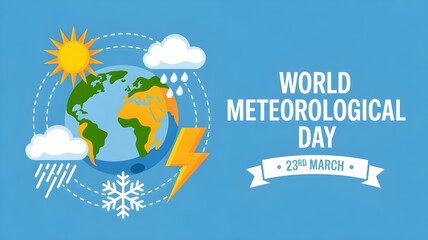 world meteorological day vector illustration. world meteorological day themes design concept with flat style vector illustration. Suitable for greeting card, poster and banner.