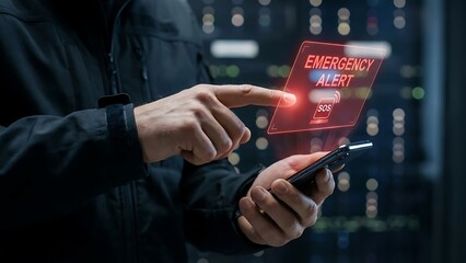 Person interacting with futuristic digital interface.