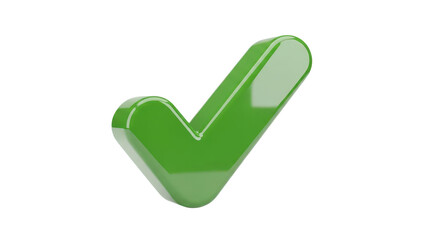 3d Icon of a Check Mark, Confirmation and Approval, isolated on white background