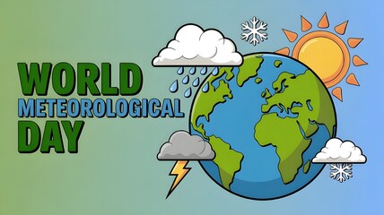 Fototapeta premium world meteorological day vector illustration. world meteorological day themes design concept with flat style vector illustration. Suitable for greeting card, poster and banner.