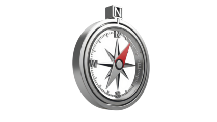 3d Icon of a Compass, Direction and Guidance, isolated on white background