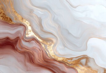 Obraz premium An abstract image shows flowing colors resembling marble. Swirling light and dark, with veins of gold. A soft and elegant aesthetic
