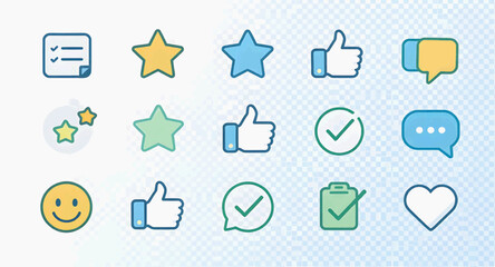 Customer Feedback and Rating Vector Icon Collection