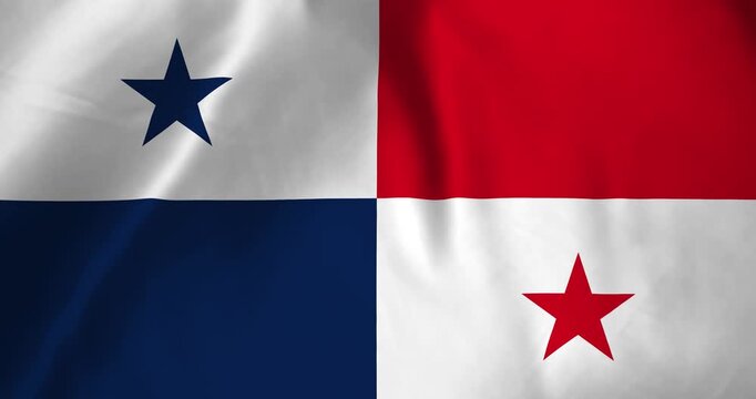 The panama flag waving with the wind background loop video animation
