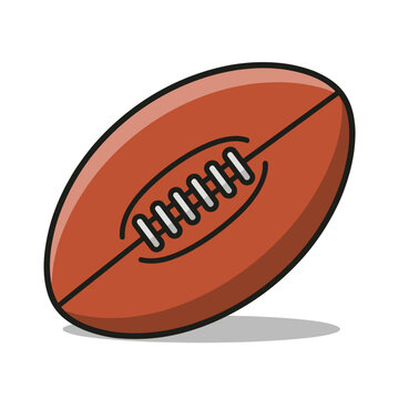 A classic brown American or Australian rules football with visible laces is centrally positioned, ready for a game.