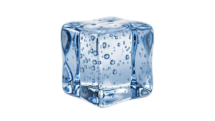 Obraz premium Close-up of an ice cube with air bubbles