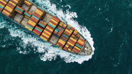 Fototapeta premium Supply chain resilience logistics distribution management cargo ship container vessel ocean transit freight transport port operations