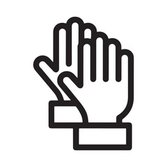 Obraz premium a simple black and white outline illustration depicting a hand gesturing upwards with an open palm