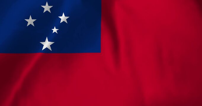 The samoa flag waving with the wind background loop video animation