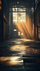 Illuminating Industrial Space: Interior Architecture with Sun Rays and Light Beams